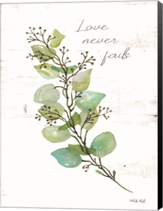 Framed Love Never Fails Print