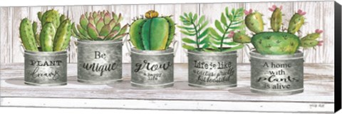 Framed Galvanized Pot Succulents I Print