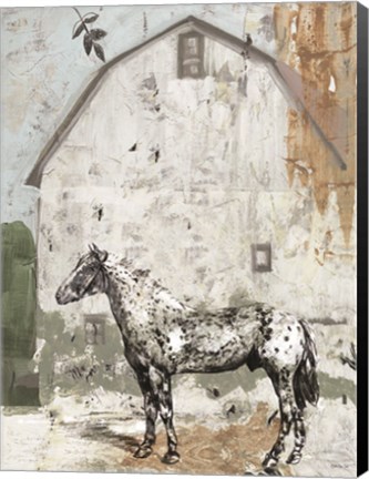 Framed Barn with Horse Print