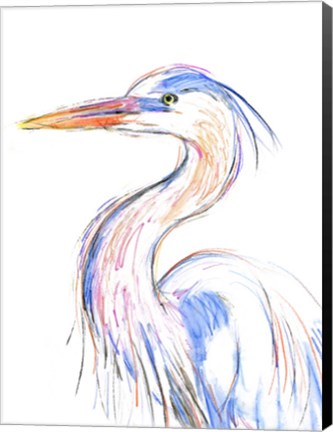 Framed Heron&#39;s Glance II Print