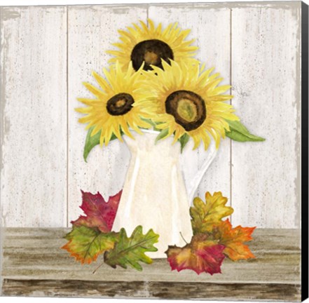 Framed Fall Sunflowers II Print