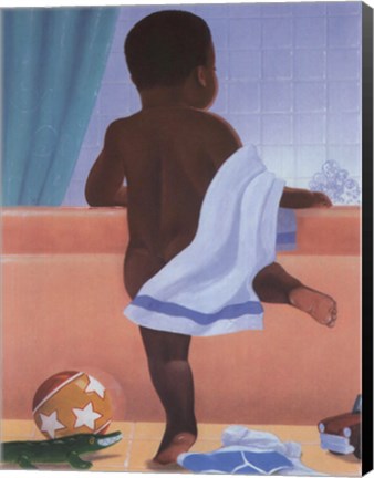 Framed Bath Time Boy Print