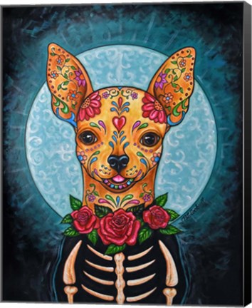 Framed Chihuahua- Day of the Dead Print