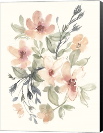 Framed Peachy Pink Blooms II Print