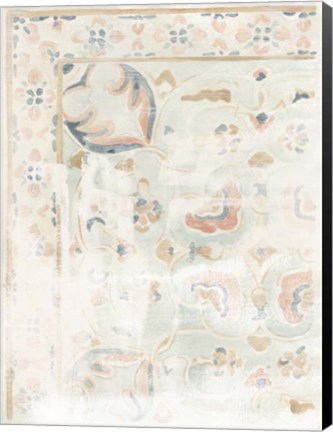 Framed Antique Textile Swatch I Print