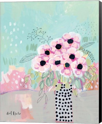 Framed Dots &amp; Flowers Print