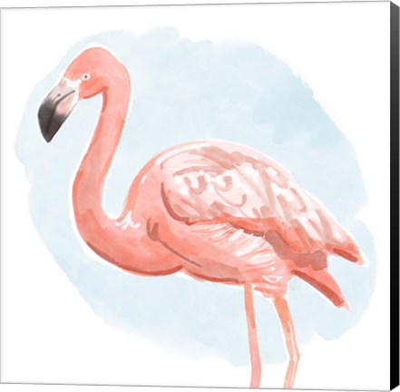 Framed Tropical Flamingo I Print