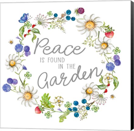 Framed Peace Is Found In The Garden Print