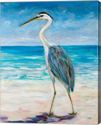 Framed Egret Beach Print