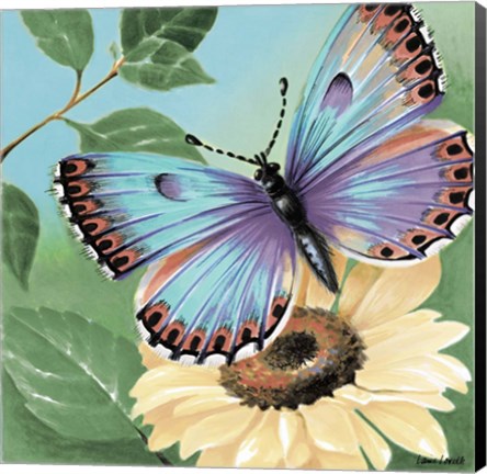 Framed Butterfly Flowers II Print