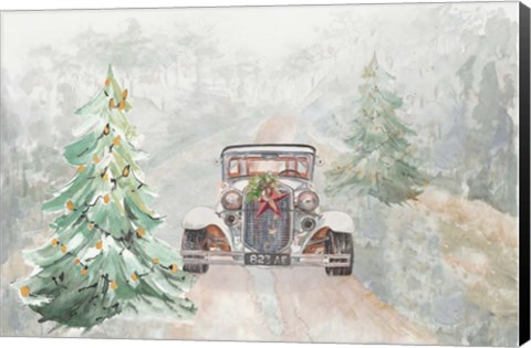 Framed Old Time Road at Christmas Print