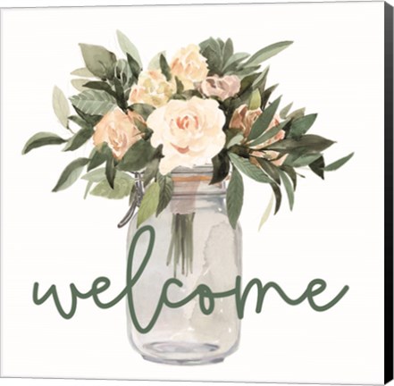 Framed Welcome Flowers Print