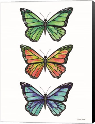 Framed Stacked Wonderful Butterflies Print