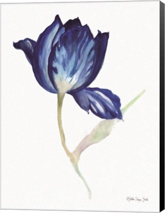 Framed Blue Flower Stem II Print