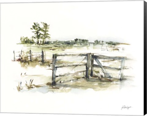 Framed Farm Fence II Print