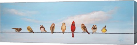 Framed Sweet Birds on a Wire I Print