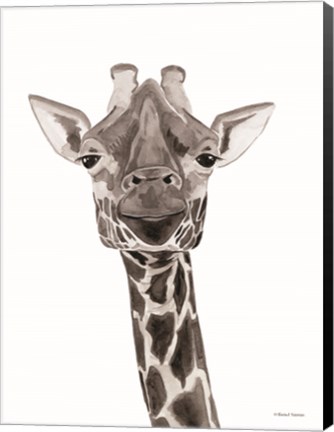 Framed Safari Giraffe Peek-a-boo Print