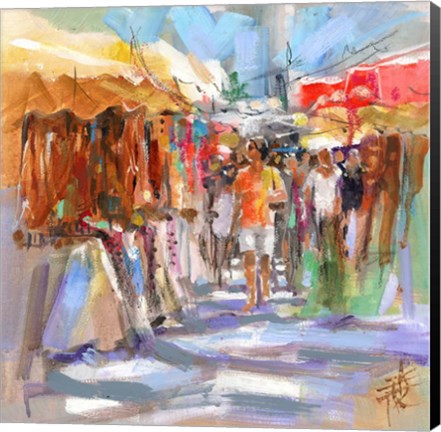 Framed Market Scene II Print