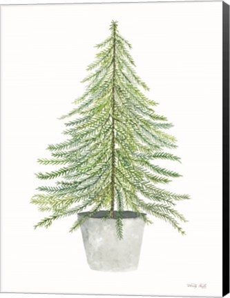 Framed Fir Tree in Pot II Print