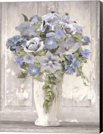 Framed Blue Floral Bouquet Print