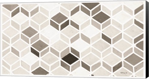 Framed White and Gray Pattern Print