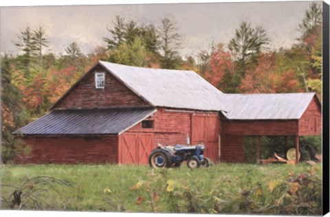 Framed Red Adirondack Barn Print