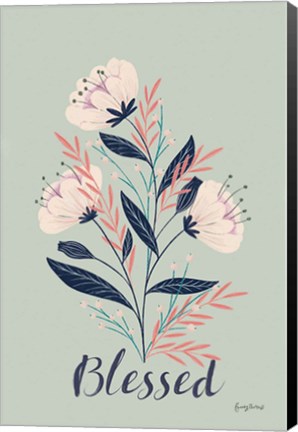 Framed Modern Floral I mint Print