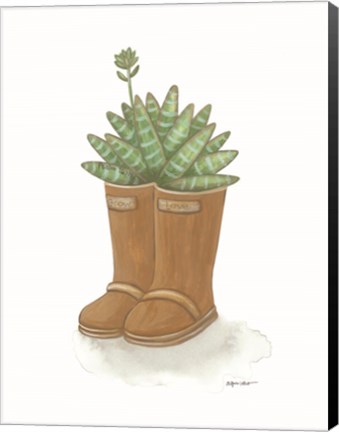 Framed Garden Boots Cactus Print