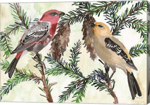 Framed Bird and Branch Duet Print