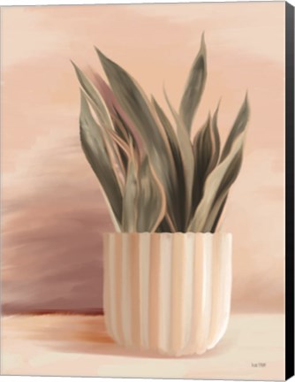 Framed Striped Bohemian Plant II Print