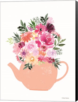 Framed Floral Teapot Print