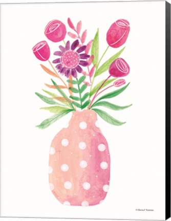 Framed Pretty in Pink Flower Pot Print