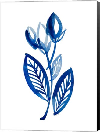Framed Blue Floral I Print