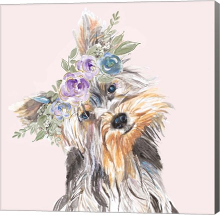 Framed Flower Crown Pet II Print