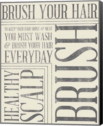 Framed Bath Reminders in Gray I Print