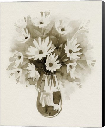 Framed Daisy Bouquet Sketch III Print