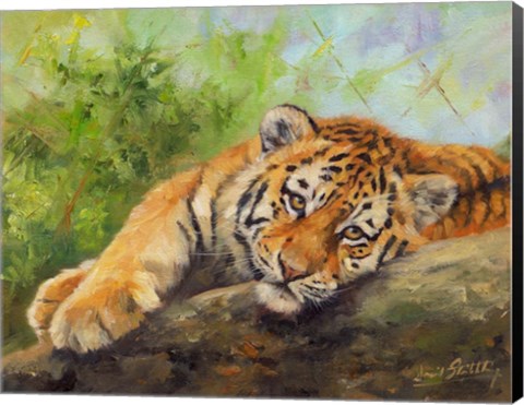 Framed Tiger Cub Rock Print