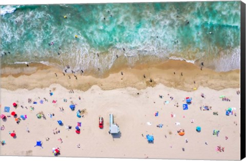 Framed Beachgoers Print