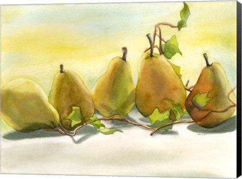 Framed Pears In A Row 1 Print