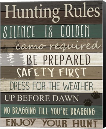 Framed Hunting Rules Print