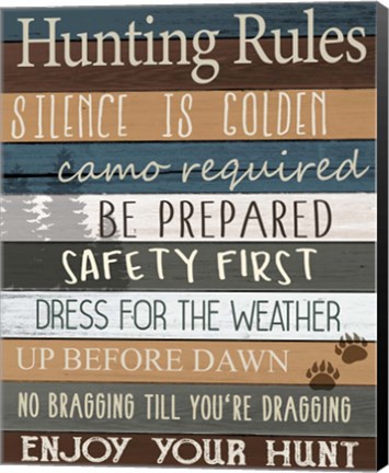 Framed Hunting Rules v2 Print