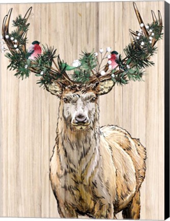 Framed Christmas Deer Print