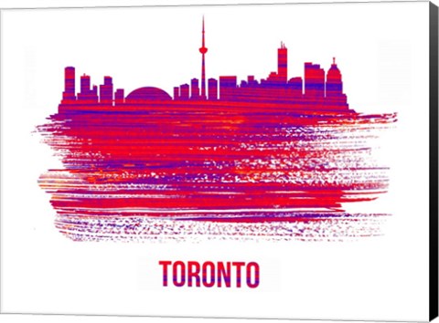 Framed Toronto Skyline Brush Stroke Red Print