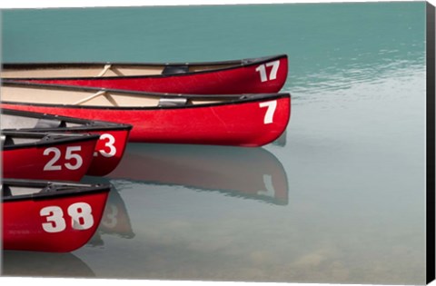 Framed Canoes on the Lake Print