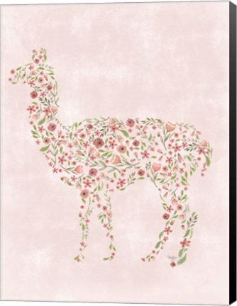 Framed Floral Llama Print