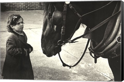 Framed Girl with Horse Print