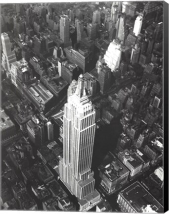 Framed Empire State Building, Aerial View, 1935 Print