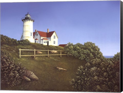 Framed Wood&#39;s Hole Lighthouse Print