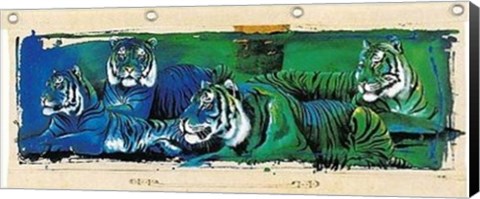 Framed White Tigers Print