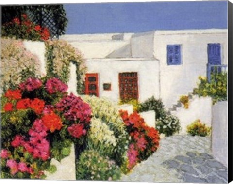 Framed Passage Fleuri a Mykonos Print